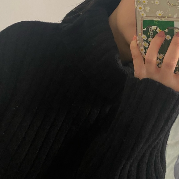 Abercrombie & Fitch Black Knit Turtleneck Sweater Dress - Picture 2 of 4